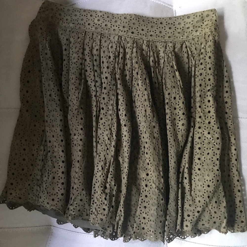 Fossil Olive Patterned Mini Skirt